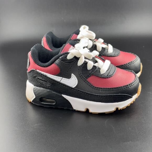 Air Max 90 Leather TD Black Team Red - Picture 1 of 4